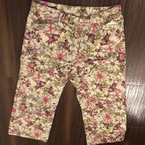 Women’s crop pants floral pattern pants cropped pants size:31”
